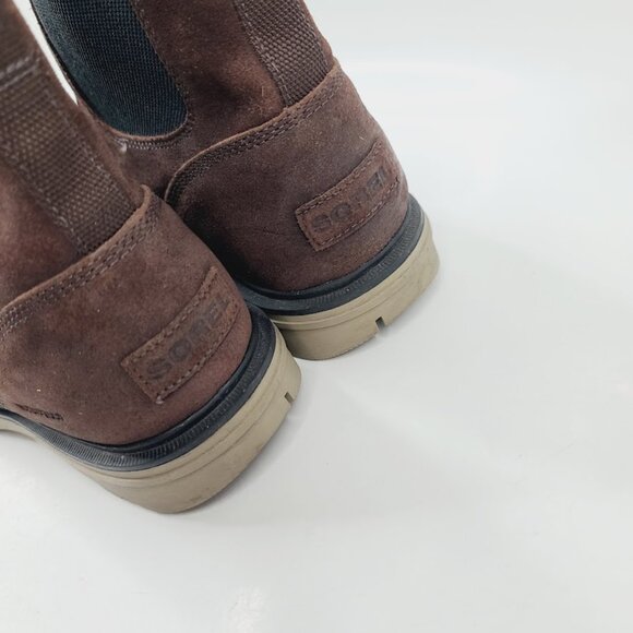 Sorel Men\'s Brown Black Carson NM4900-205 Suede Leather Ankle Chelsea Boot Sz 11 main image 4